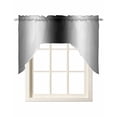 thumbnail image 1 of Gray Black Kitchen Curtains Swag Valance for Windows/Bathroom/Cafe, Modern Gradient Geometric Rod Pocket Drape Panel Swag Curtain Valance for Bedroom/Living Room 55''x36'', 1 of 6