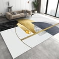 thumbnail image 1 of Gray Black Marble Area Rug, Golden Section Line Luxury Fashionable Indoor Non Slip Large Area Rugs, Machine Washable Carpet For Living Room Bedroom Dining Room Office Floor Mat 2x3ft, 1 of 6