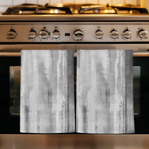 Gray Black Ombre Kitchen Towels Set of 4, Modern Abstract Art Oil Painting Absorbent Dish Towels for Kitchen, Microfiber Hand Towel, Quick Drying Tea Towel for Cleaning Decorative Dishcloths