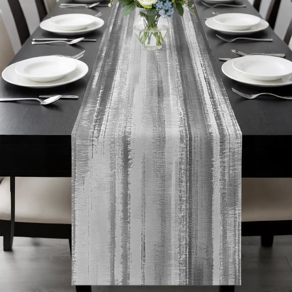Gray Black Ombre Table Runner 70 Inches Long,Dining Table Runners Dresser Scarves,Modern Abstract Art Oil Painting Kitchen Coffee Tablerunner for Tabletop Party Birthday Holiday Wedding Decor 13"x70"