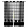 thumbnail image 1 of Gray Black Plaid Blackout Curtains for Bedroom Living Room Darkening Curtains 90 Inch Vintage Star Greyish Buffalo Lattice Black Out Window Curtain Privacy Window Treatment Grommet Drapes 52"x90"x2, 1 of 9