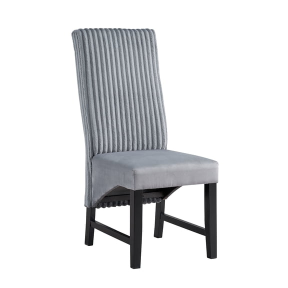 Gray and Black Side Chairs (Set of 2) | Versatile for Various Decors | Corduroy and Synthetic Wood Construction | Solves the Problem of Incompatible Furniture