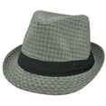 thumbnail image 1 of Gray Black Weave Pattern Ribbon Large XLarge Fedora Trilby Stetson Homburg Hat, 1 of 1