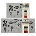 thumbnail image 1 of Gray Black Wool Effect Wildflowers Kitchen Mat & Runner Rug Set of 2, 1 of 5