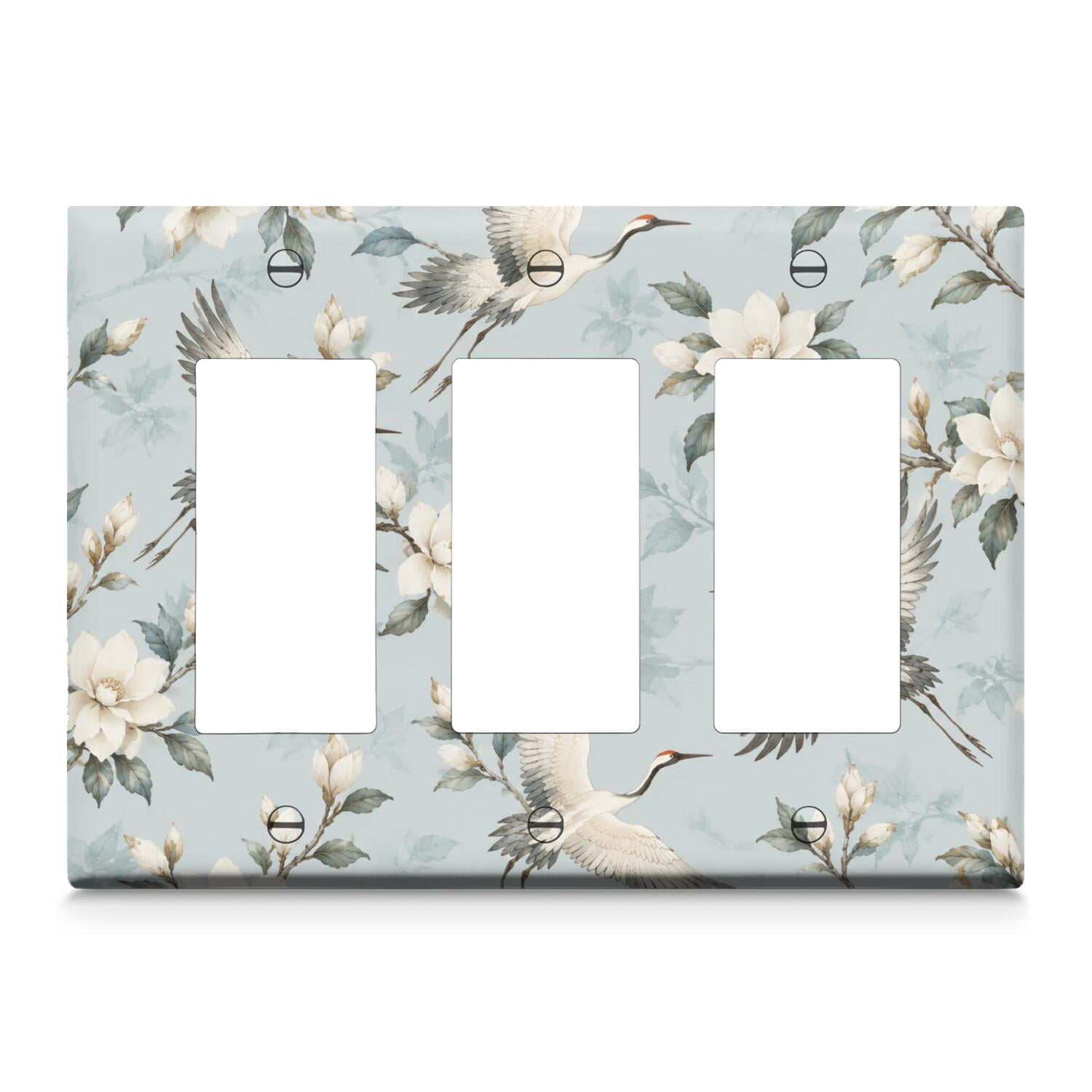 Gray, Black and Tan Decorative Art 3-Gang Decorator Wall Plate Cover ...