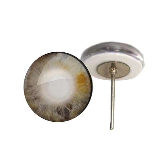 Gray Blind Human Zombie Glass Eyes on Wire Pin Posts