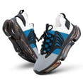 thumbnail image 1 of Gray Blue And White Stripes Walking Shoes for Men Woman Lightweight Tennis Fashion Elastic Sports Shoes Cushion Basketball Shoes, 1 of 7