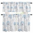 thumbnail image 1 of Gray Blue Floral Spring Kitchen Curtains Sets for Windows 24 Inch Length, Country Summer Botanical Rod Pocket Window Treatments Tier Curtains and Valances Set for Bedroom/Bathroom, 1 of 8