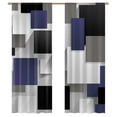 thumbnail image 1 of Gray Blue Geometric Abstract Pattern Tulle Curtains For Living Room Chiffon Sheer Voile Kitchen Bedroom Curtain Drapes, 1 of 5
