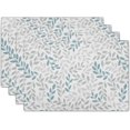 thumbnail image 1 of Gray Blue Leaves Placemats Set of 4, Farmhouse Rustic Table Mats 12 X 18 Inch Reversible Leaf Table Placemats Non-Slip Washable Place Mats for Dining Kitchen Table Party Coffee Bar Accessories, 1 of 6
