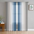 thumbnail image 1 of Gray Blue Sheer Curtains 72 Inches Long 2 Panels Set, Window Sheer Curtains for Living Room/Bedroom, Modern Gradient Geometric Light Filtering Rod Pocket Curtain 52'' x 72'' x 2, 1 of 7
