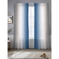 thumbnail image 1 of Gray Blue Sheer Curtains for Living Room Bedroom Modern Gradient Geometric Sheer Curtains 84 Inch Long 2 Panels Set Light Filtering Curtain Window Treatments Drapes for Dining Room, 1 of 6
