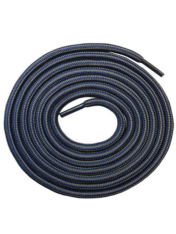 Gray Blue Strong Round Shoelaces Boot Laces for Men Women Hiking Work 36 38 40 42 45 48 54 55 58 62 63 72 Inches