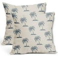thumbnail image 1 of Gray Blue Tree Pillow Covers 20X20 Inch Set of 2 Coastal Tropical Plants Coconut Trees Decorative Pillow Cases Summer Beach Vintage Cushion Case Hawaiian Home Decor for Sofa Couch Outdoor, 1 of 6