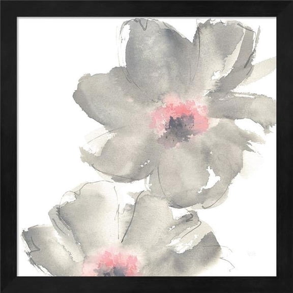 Gray Blush Cosmos II on White by Chris Paschke, Framed Wall Art, 13.25W x 13.25H