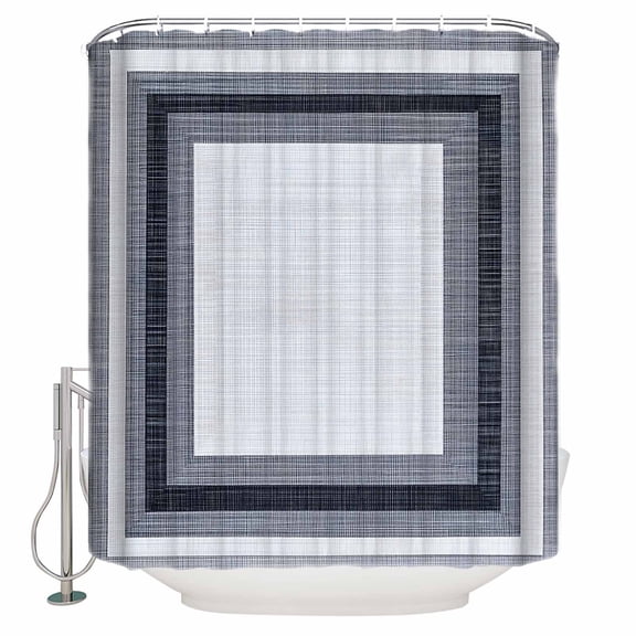 Gray Boho Bathroom Shower Curtains with 12 Hooks Polyester Waterproof Shower Curtain for Stalls and Bathtubs Vintage Country Chic Shabby Ombre Geometric Decorative Bathroom Curtain 36x78 Inches