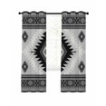 thumbnail image 1 of Gray Boho Blackout Curtains, Light Blocking Print Window Curtains, Southwestern Ethnic Abstract Geometric Thermal Insulated Window Drapes for Living Room Kitchen Cafe 2 Panels, 84"W x 84"L, 1 of 9