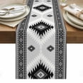 thumbnail image 1 of Gray Boho Table Runner - 120 Inch Long, Kitchen Dining Table Runner Dresser Scarves, Southwestern Ethnic Abstract Geometric Farmhouse Decor for Coffee Tables Wedding Party Banquet, 1 of 8