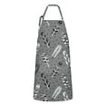 thumbnail image 1 of Gray Boho Tribal Feathers Pattern Apron-Garden Aprons for Women with Pockets-Cotton Linen Waterproof Kitchen Cooking Gardening Aprons Adjustable for Kitchen,Cooking,BBQ and Salon 33x27 Inch, 1 of 7