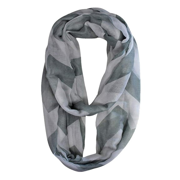 Gray Bold Chevron Stripe Infinity Scarf
