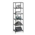thumbnail image 1 of Gray Bookshelf, 6-Tier Bookcase Slim Storage Shelving for Home, Display Organizer Rack, 1 of 7