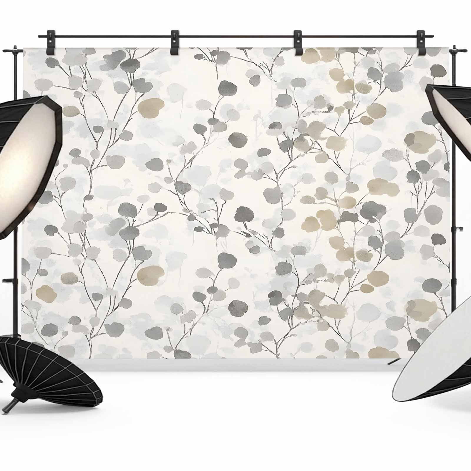 Botanical Backdrop Gray Botanical Backdrop for Photoshoot,Photography Photo Studio ...