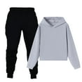 thumbnail image 1 of Gray Boy Girl Children Boy Girl Pants Hood Outfits Sweatshirt 2PC Activewear Set for Kid Sport Athletic Match Lounge Two Piece with Hood Pants 2PC Activewear Set 2025 5 Years, 1 of 5