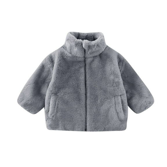 Gray Boy Girl Kids Girl Boy Graphic Puffer Jackets Hoods Outerwear for Kid Fleece Lined Sherpa Padded Thermal with Hood Basic Fall Winter Zip Up 2025 Clothes Trendy 6 Years