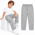 thumbnail image 1 of Gray Boys Sweatpants size 8, Drawstring Elastic Waist Kids Joggers with Pockets, Straight Leg Casual Sweat Pants for School Active Wear, 1 of 6