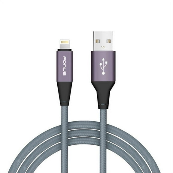 Gray Braided USB Cable Charge Power Sync Wire 10ft Long Compatible With iPod Touch 5 Nano 7th Gen, iPad Pro 9.7 12.9 10.5, Mini 4 3 2, Air 2