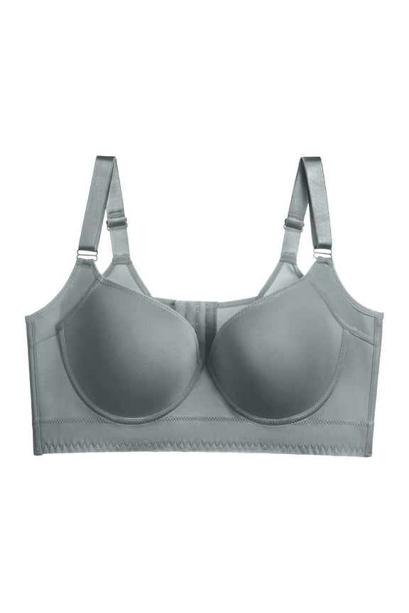 Gray Bras for Women Shapedly Bra Shapedly Back Smoothing Bra Hide Back Full Back Coverage Deep Cup Bra