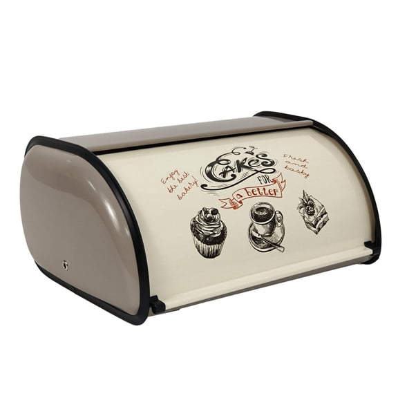 Gray Bread Box - Heavy-duty Roll-top storage container with airtight seal, gray retro kitchen storage box, suitable for bakeries, restaurants, and household and commercial use