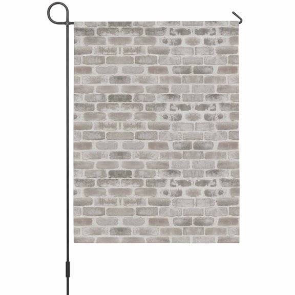Gray Bricks Garden Flag 12 x 18 Inches, Stone Wall Art Retro Abstract Vintage Weather Proof Outdoor Patio Flags Double Sided Small Garden Decoration for Yard Outside Home