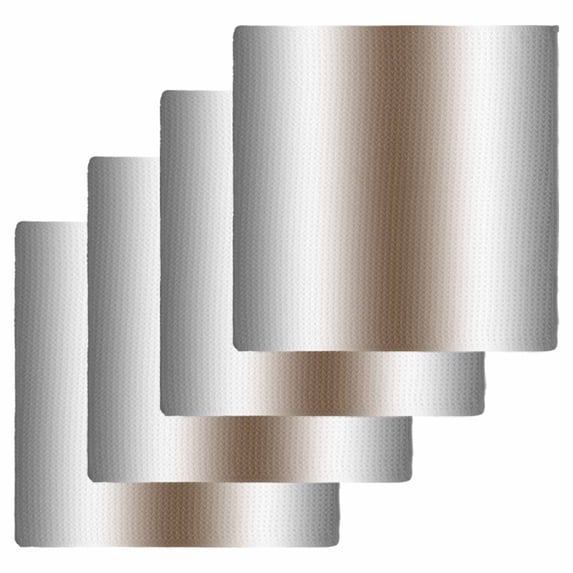 Gray Brown Dish Towels Set, Waffle Weave Kitchen Towels 4 Pieces, Modern Gradient Geometric Microfiber Hair Face Bath Tea Towel Absorbent Quick Drying Cleaning Dish Cloths, 12"x12"