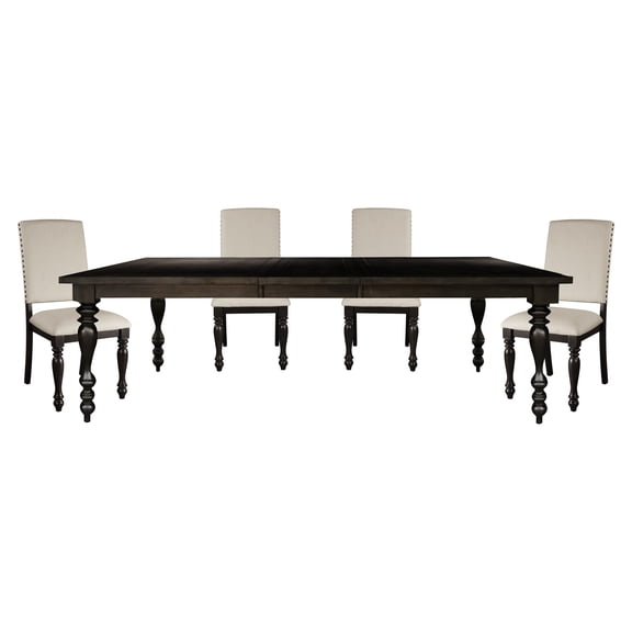 Gray - Brown Finish - Table with Separate Leaf - Dinner Parties - Seating for 4