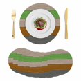 thumbnail image 1 of Gray Brown Green Round 13 Inch Placemats Set of 8, Retro Farmhouse Gradient Wood HeatResistant Non Slip Place Mats for Dining Table, Wipeable Braided Kitchen Table Mats for Housewarming, 1 of 9