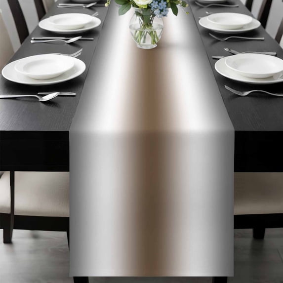 Gray Brown Table Runner 60 Inches Long, Modern Gradient Geometric Kitchen Coffee Dining Table Decoration for Home Party Birthday Wedding Home Decor 13x60 Inches