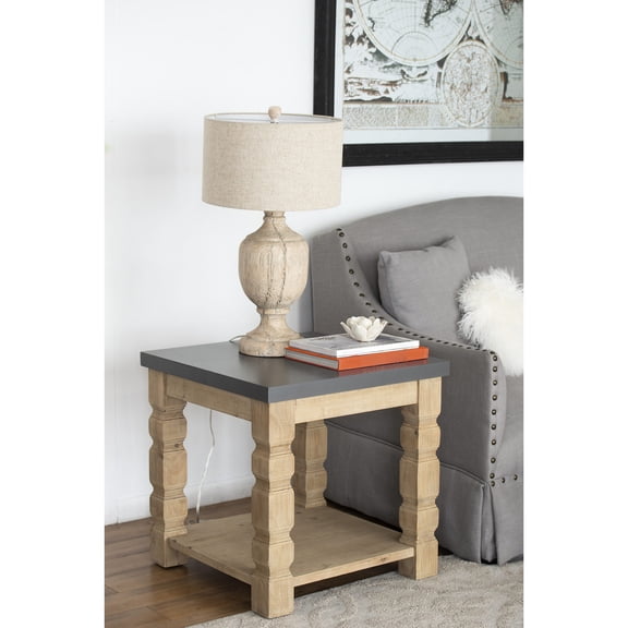 Gray & Brown Tone - Turned Posts Feature - Bedroom Decor - Stylish Side Table