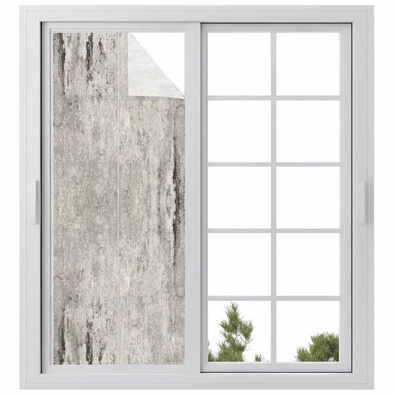Gray Brown Window Privacy Film, Vintage Shabby Texture Making Old Static Cling UV Sun Blocking Heat Control Window Tint Day and Night, Non-Adhesive Reusable One Way Windows Privacy Cover 23.6''x59''