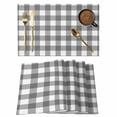 thumbnail image 1 of Gray Buffalo Check Plaid Placemats Set of 6 Farmhouse Style Place Mats Table Mats Kitchen Dining Home Outdoor Party Table Decoration, 1 of 9
