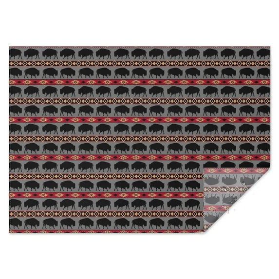 Gray Buffalo Geometric Pattern Rectangle Tablecloth 60"x84",Waterproof Polyester Rectangle Table Cloth, Wipeable Spillproof Polyester Tablecloth for Dining, Camping, Indoor and Outdoor