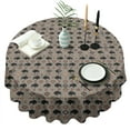 thumbnail image 1 of Gray Buffalo Geometric Pattern Round Tablecloth 60"x60",Wrinkle Wipeable Table Cloth for Kitchen Dining Room Picnic Patio Party, 1 of 6