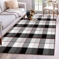 thumbnail image 1 of Gray Buffalo Plaid Washable Area Rugs 2.7'x5', Black Geometric Check Purple Line Gradient Low Pile Throw Living Room Rug Non-Slip Sturdy Edge Binding Carpet for Indoor Entryway Bedside Kitchen, 1 of 9