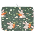 thumbnail image 1 of Gray Bunny Carrot Pattern Drying Dish Mat Quick Drying Absorbent Soft Durable for Kitchen 18" x 24", 1 of 10