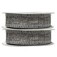 thumbnail image 1 of Gray Burlap Ribbon 1 Inch 2 Rolls 20 Yards Unwired Rustic Jute Ribbon for Crafts, Mason Jars, Weddings, Party Decoration; by Mandala Crafts, 1 of 4