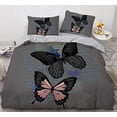 thumbnail image 1 of Gray Butterflies Duvet Cover Set,Bedding Set for Kids and Adult, Home Decor,Twin Size, 1 of 4