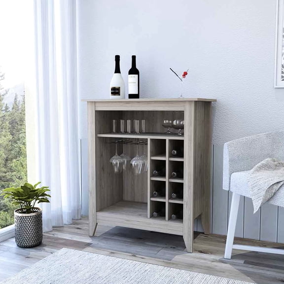 Gray Cabinet For Bar With Wine And Extra Storage Ample Room Glass