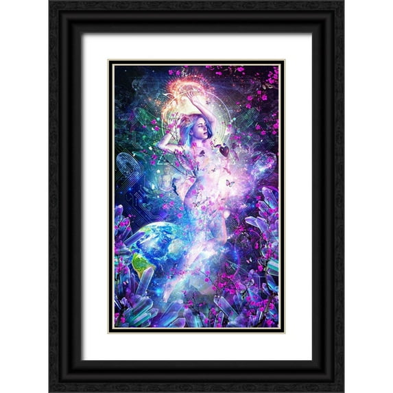 Gray, Cameron 13x18 Black Ornate Wood Framed with Double Matting Museum Art Print Titled - Encounter With The Sublime