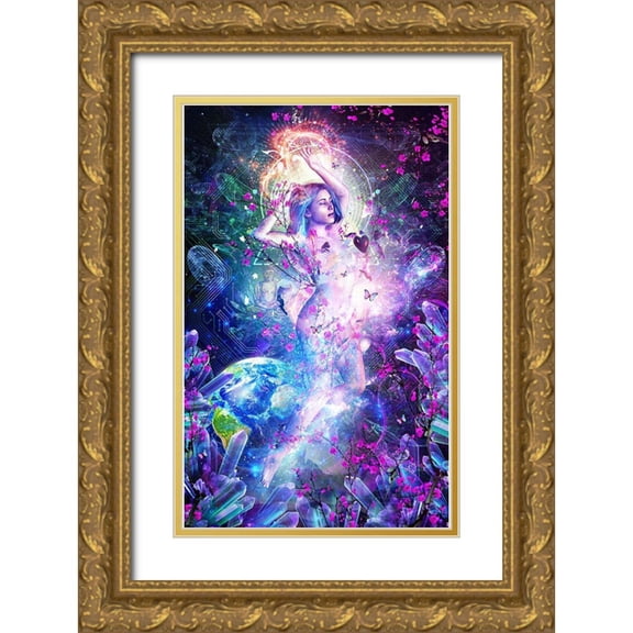 Gray, Cameron 13x18 Gold Ornate Wood Framed with Double Matting Museum Art Print Titled - Encounter With The Sublime