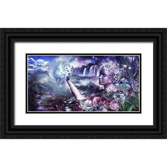 Gray, Cameron 14x9 Black Ornate Wood Framed with Double Matting Museum Art Print Titled - The Painter